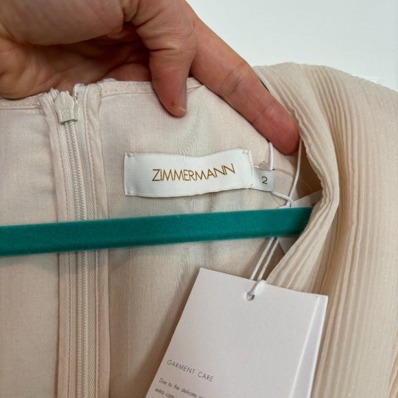 Zimmermann Pleated Mini Dress Ivory - Picture 4 of 7